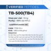 A peptide information sheet for the Verified Peptides TB 500 peptides.