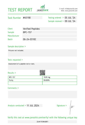 BPC-157 July 2024 lab test report