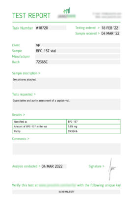 BPC157 Lab Report