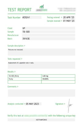 TB-500 May 2023 Lab Report