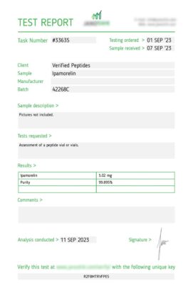 Ipamorelin Lab Report September 2023