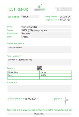 TB500 5mg July 2024 Lab Test Report
