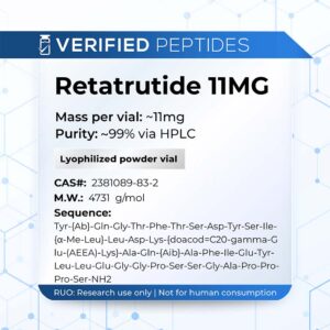 An information sheet for our 11MG Reta peptide.