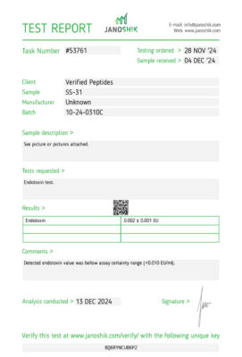SS-31 Endotoxin Test December 2024