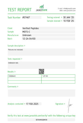 MOTS-C Endotoxin Report February 2025