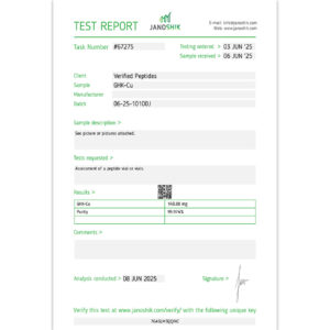 GHK-Cu Lab Report Test June 2025