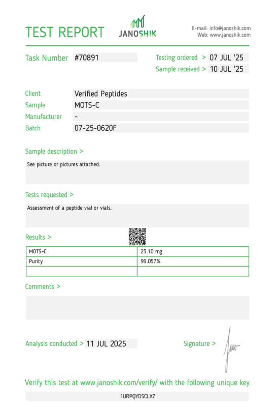 MOTSC Lab Report Test July 2025