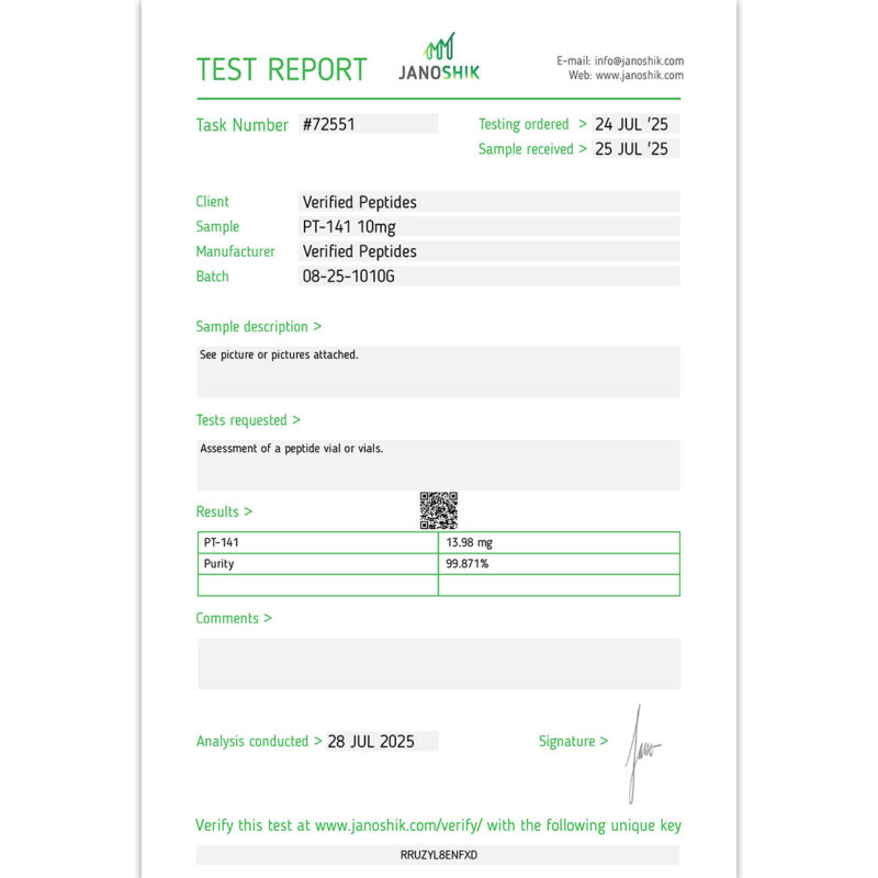PT-141 Lab Test Report July 2025