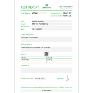 BPC-157 TB-500 Peptide Certificate of Analysis Lab Test Report October 2025
