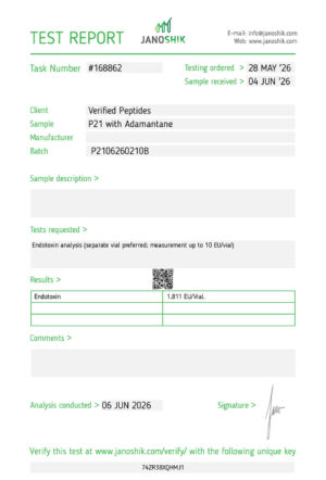 P21 Peptide Endotoxin Certificate of Analysis Lab Test Report June 2026
