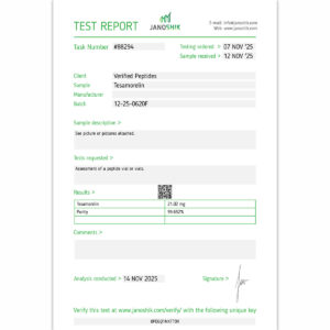 Tesamoreln Peptide Purity Certificate of Analysis Lab Test Report October 2025