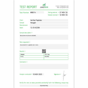 Vesugen Peptide Purity Certificate of Analysis Lab Test Report November 2025