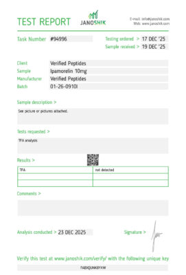 Ipamorelin Peptide TFA Certificate of Analysis Lab Test Report December 2025