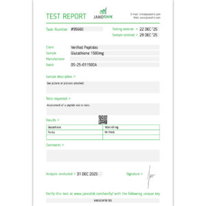 Glutathione Peptide Purity Certificate of Analysis Lab Test Report December 2025 sq