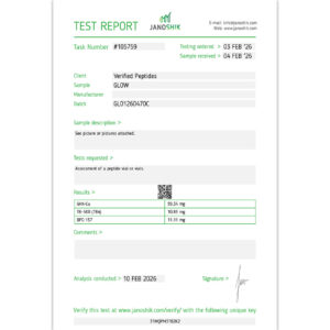 GLOW Peptide Certificate of Analysis Lab Test Report February 2026