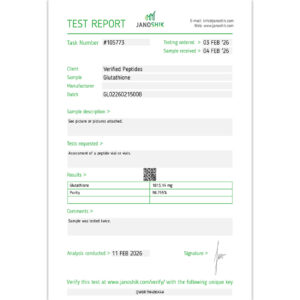 Glutathione Peptide Purity Certificate of Analysis Lab Test Report February 2026