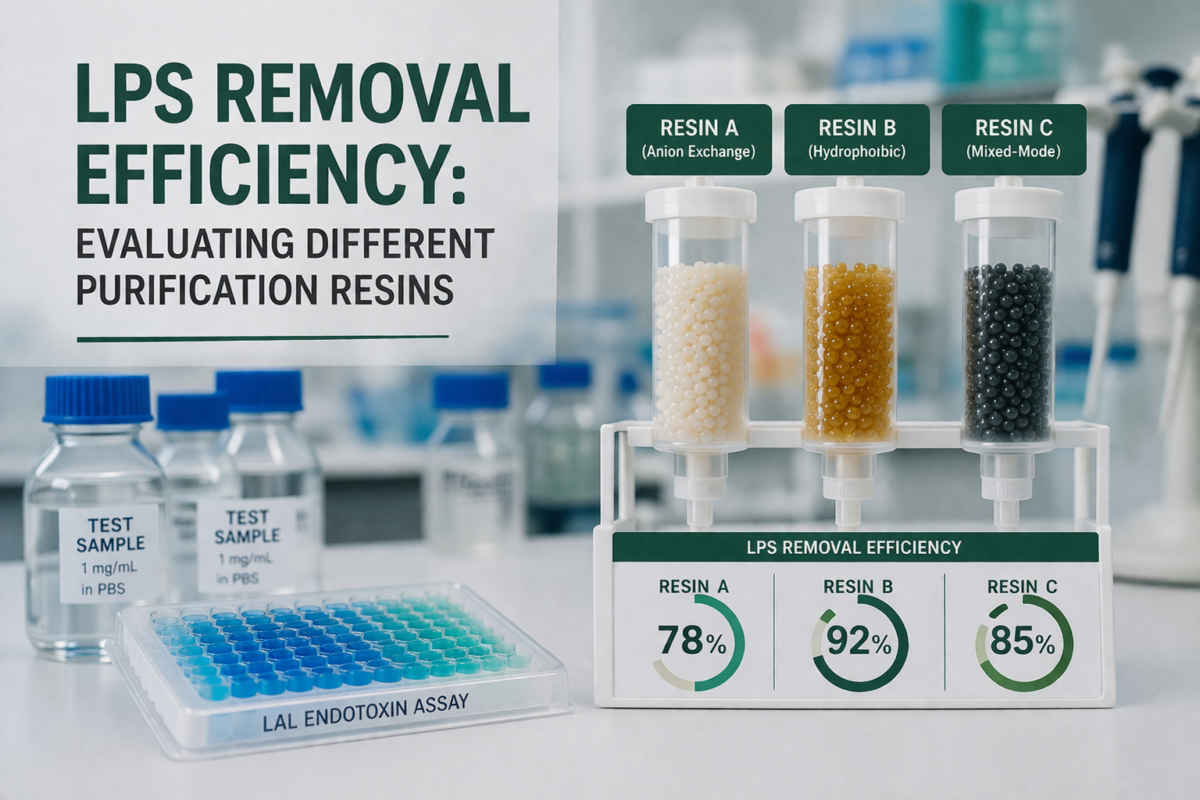 LPS removal efficiency in resin comparisons