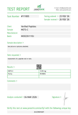 MOTSC 10mg Peptide Purity Certificate of Analysis Lab Test Report March 2026
