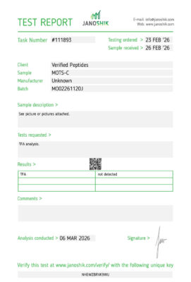 MOTS-C Peptide TFA Certificate of Analysis Lab Test Report March 2026