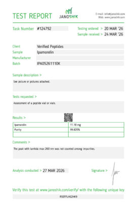 Ipamorelin Peptide Purity Certificate of Analysis Lab Test Report March 2026 - 1