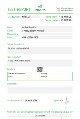 Selank Peptide Purity Certificate of Analysis Lab Test Report April 2026