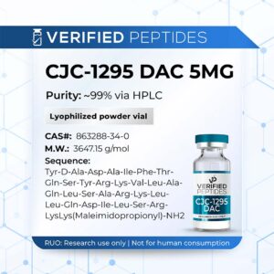 An information sheet for our 5MG CJC-1295 DAC peptide.