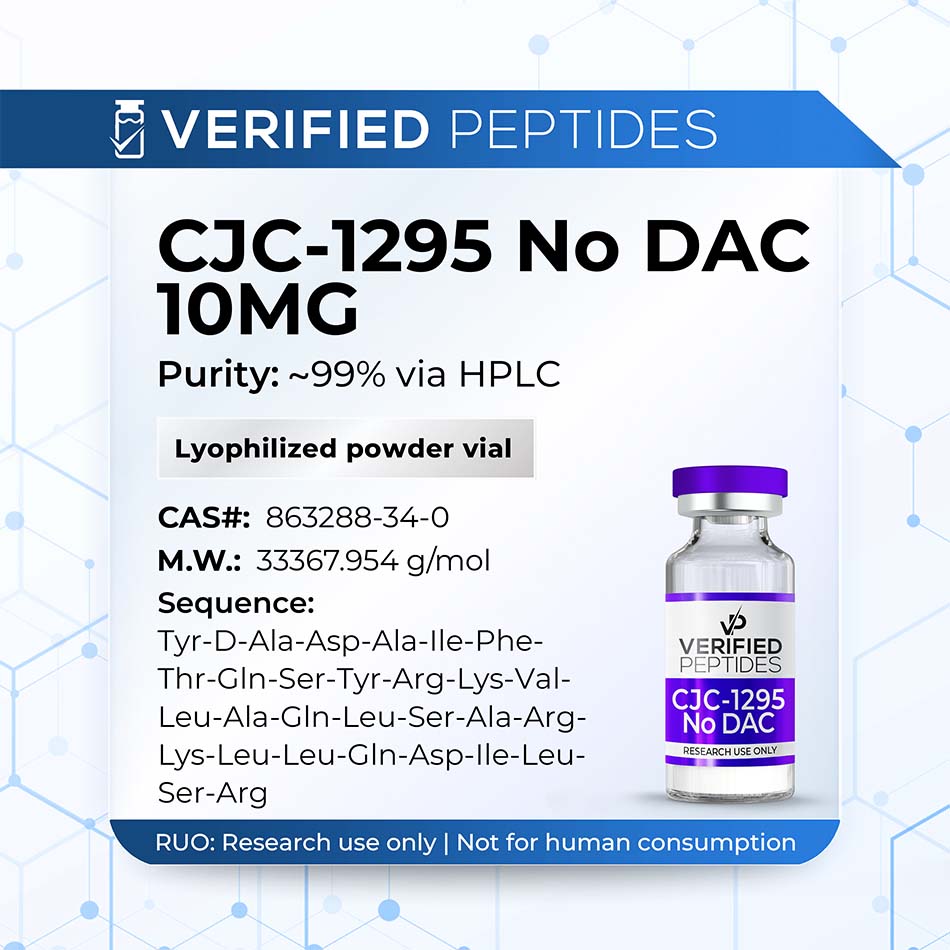 An information sheet for our 10MG CJC-1295 No DAC peptide.