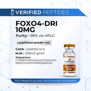 An information sheet for our 10MG FOXO4 DRI peptide.