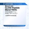 A peptide information sheet for the Verified Peptides blend GLOW peptide.