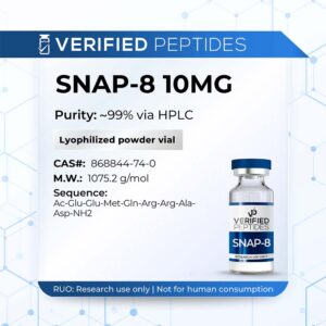 An information sheet for our 10MG SNAP-8 peptide.