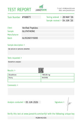 Glutathione Peptide Purity Certificate of Analysis Lab Test Report June 2026