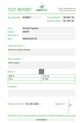 SNAP-8 Peptide Purity Certificate of Analysis Lab Test Report June 2026