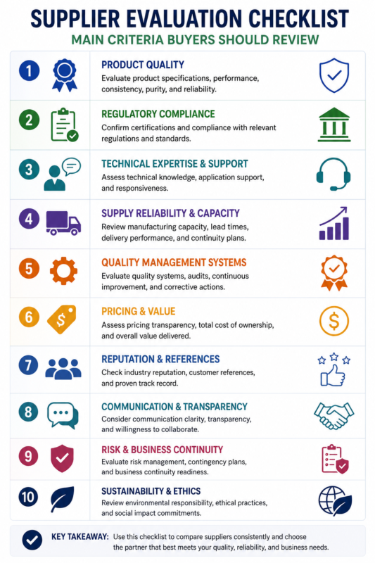 A peptide supplier evaluation checklist