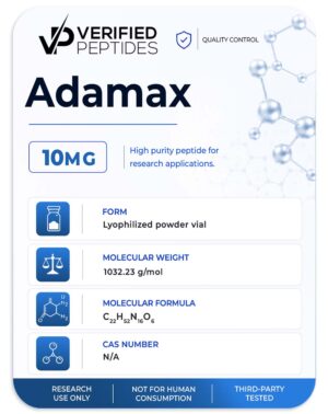 An information sheet for our 10MG Adamax peptide.