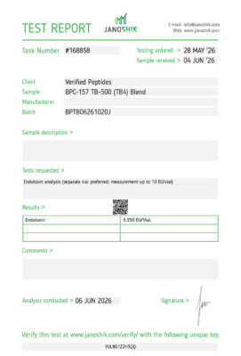 BPC-157 TB-500 Peptide Endotoxin Certificate of Analysis Lab Test Report June 2026