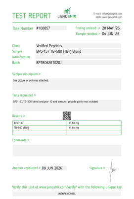 BPC-157 TB-500 Peptide Purity Certificate of Analysis Lab Test Report June 2026