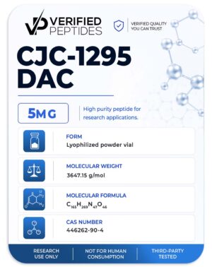 An information sheet for our 5MG CJC-1295 DAC peptide.