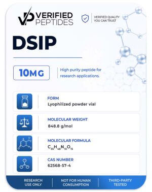 An information sheet for our 10MG DSIP No DAC peptide.