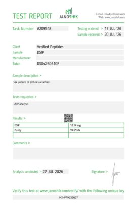 DSIP Peptide Purity Certificate of Analysis Lab Test Report July 2026