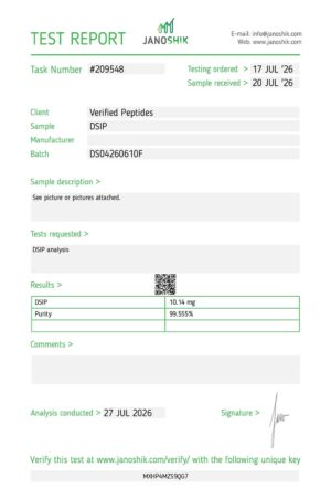 DSIP Peptide Purity Certificate of Analysis Lab Test Report July 2026
