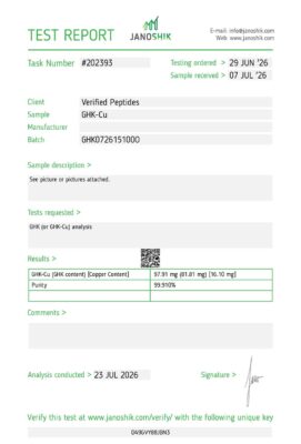 GHK-CU Peptide Purity Certificate of Analysis Lab Test Report July 2026