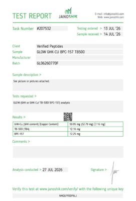 Glow Peptide Blend Purity Certificate of Analysis Lab Test Report July 2026