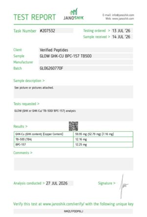 Glow Peptide Blend Purity Certificate of Analysis Lab Test Report July 2026