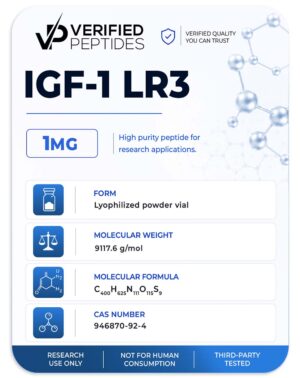 An information sheet for our 1MG IGF-1 LR3 peptide.