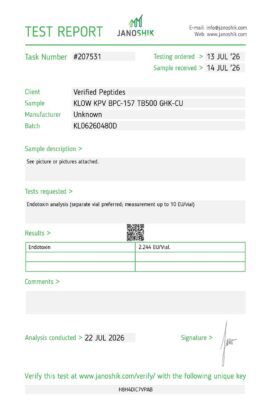 KLOW Peptide Blend Endotoxin Certificate of Analysis Lab Test Report July 2026