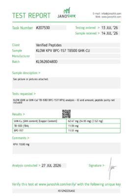 KLOW Peptide Blend Purity Certificate of Analysis Lab Test Report July 2026