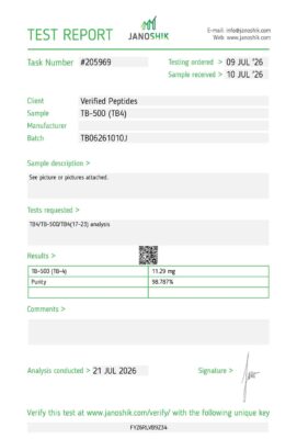 TB-500 Peptide Purity Certificate of Analysis Lab Test Report July 2026