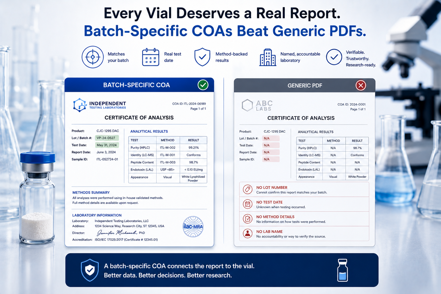 Batch-Specific COAs Beat Generic PDFs