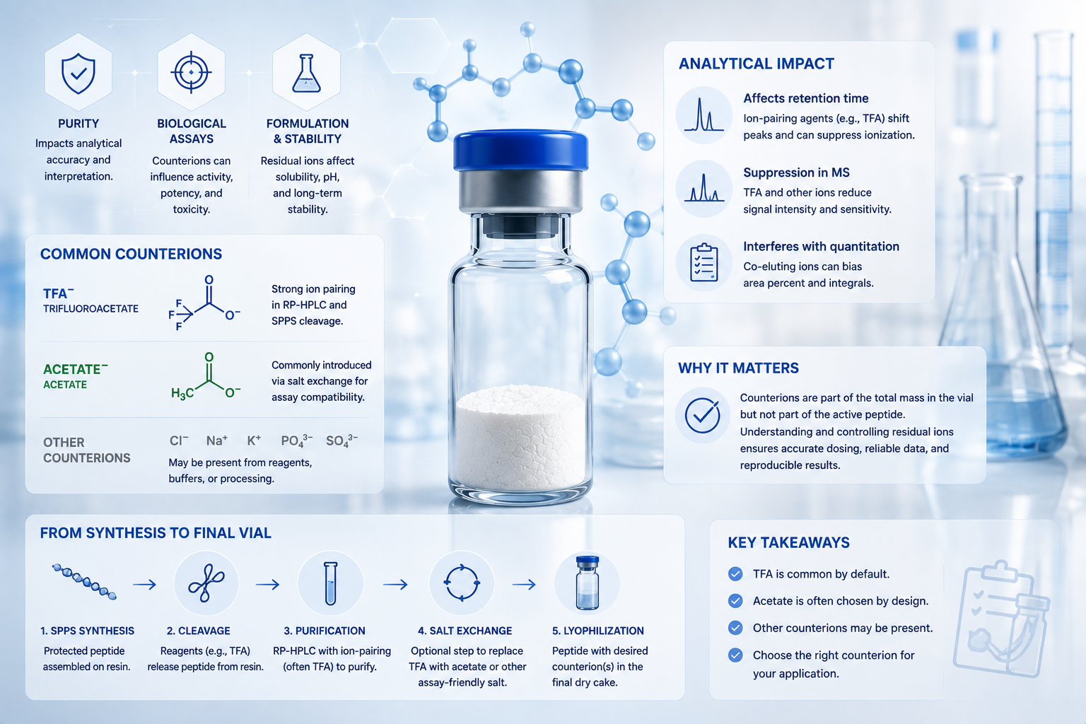 Peptide Counterions Analytical Impact Infographic
