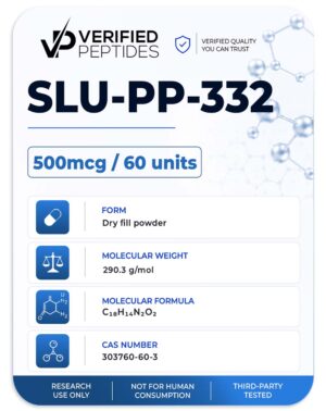An information sheet for our SLU-PP-332 peptide encapsulated product.